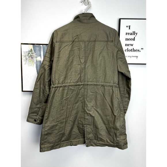 Soft Surroundings Cotton/Linen Green Moto Jacket SZ S - Picture 9 of 10